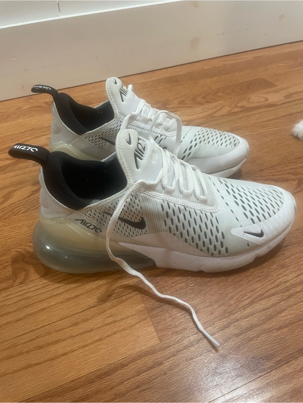 White & Black Nike Air Max 270's Woman 9.5 Shoes